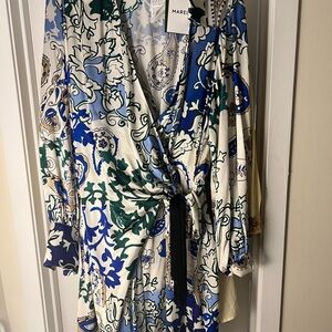 Marella Max Mara Group Floral Wrap Dress Tassel Tie NWT Size 12